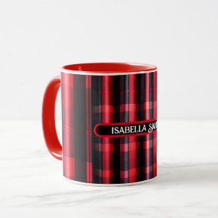 Trendy Abstrakt Red Black Kariert Collection Tasse