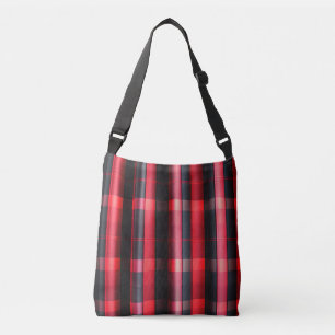 Trendy Abstrakt Red Black Kariert Collection Tragetaschen Mit Langen Trägern