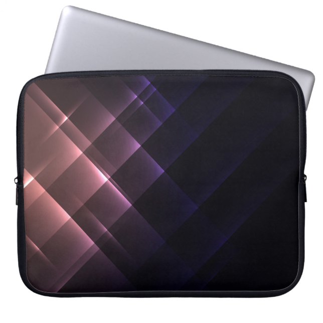 Trendy Abstrakt Shiny Neon Lights Laptop Sleeve (Vorderseite)