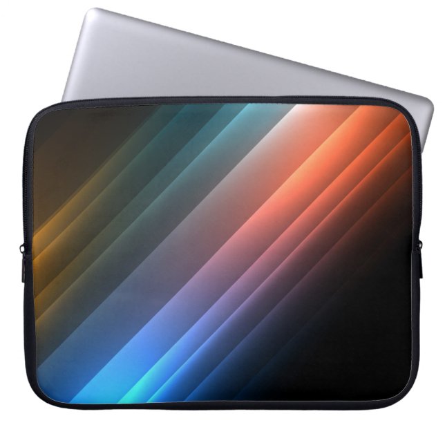 Trendy Abstrakt Shiny Neon Lights Laptop Sleeve (Vorderseite)