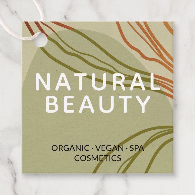 Trendy Abstrakte botanische hausgemachte Beauty Bu Geschenkanhänger (Vorderseite)