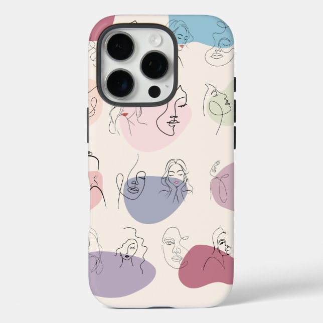 Trendy Abstrakte Frauenline Art iPhone Case (Rückseite)