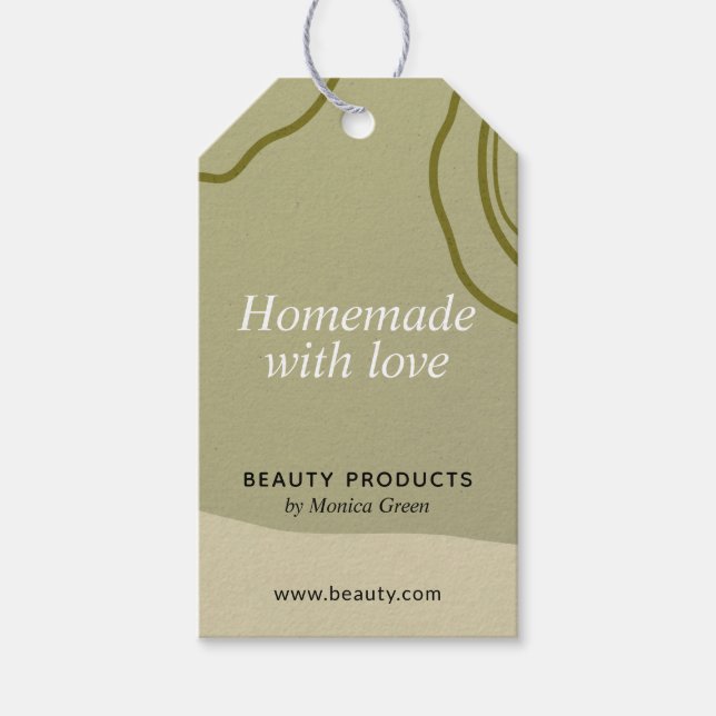 Trendy Abstrakte Minimalistische, hausgemachte Ges Geschenkanhänger (Vorderseite)