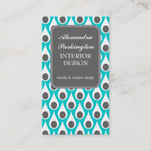 Trendy abstrakter Pfau versieht Geschäftskarte mit Visitenkarte