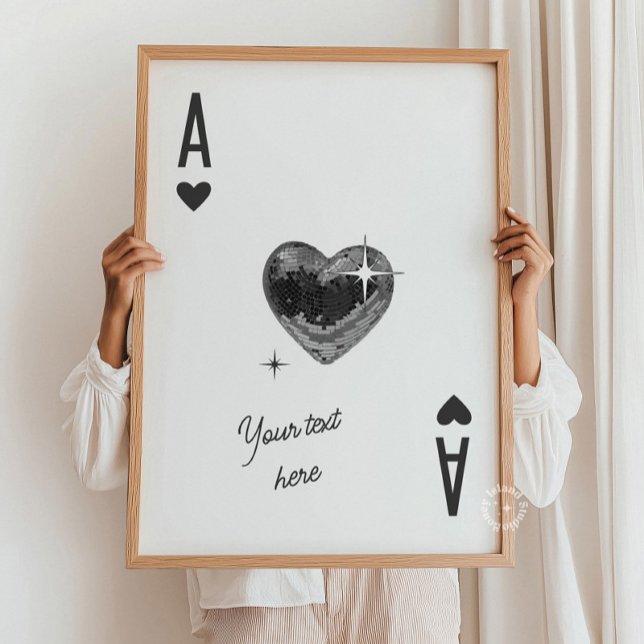 Trendy Ace of Hearts Custom Print Poker Card Poster (Trendy Ace of Hearts Custom Print Poker Card)