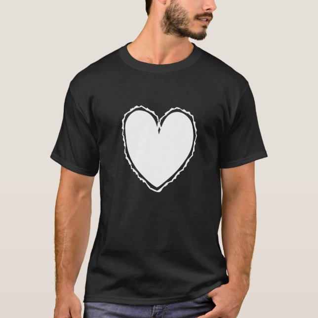 Trendy Aesthetic Heart Couple T-Shirt (Vorderseite)