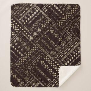 Trendy African Mud Cloth Sherpadecke