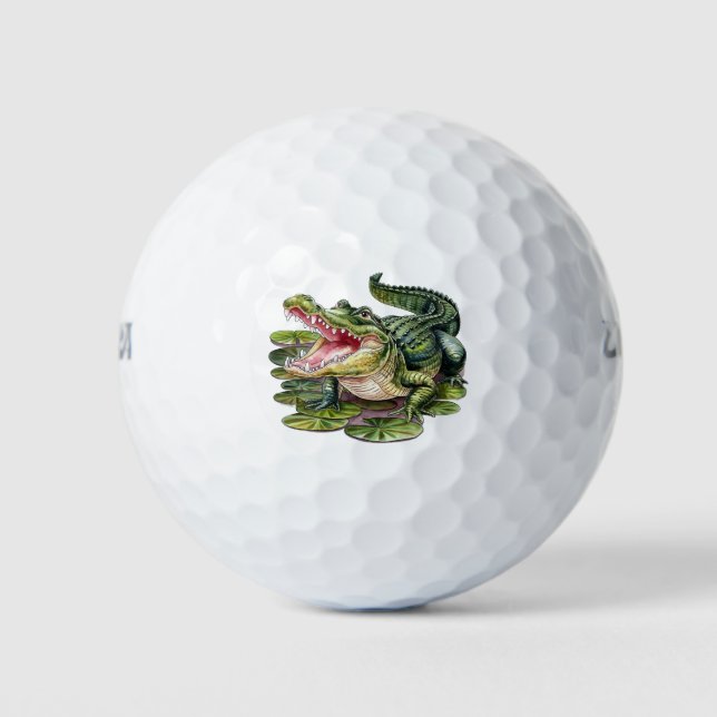 Trendy Alligator-Crocodile Animal Golfball (Vorderseite)