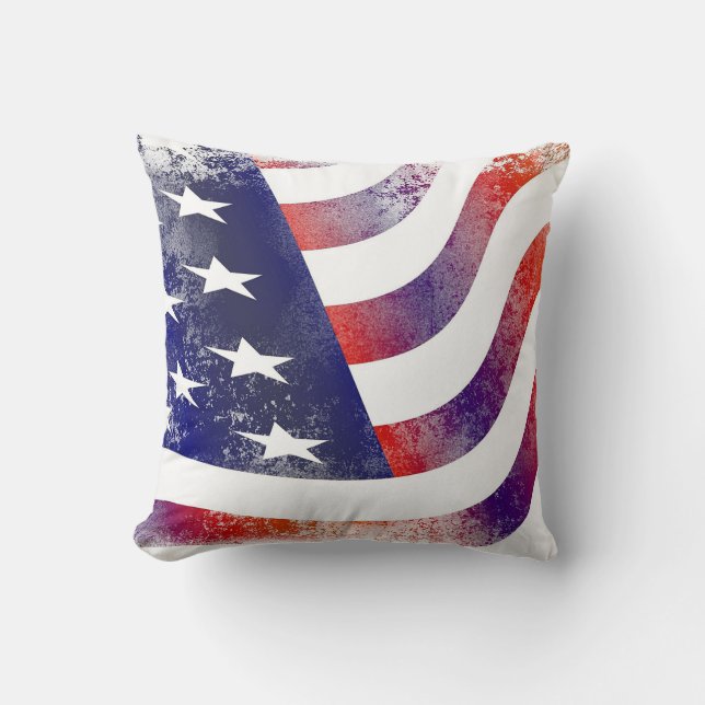 Trendy American Flag Throw Kissen (Vorderseite)