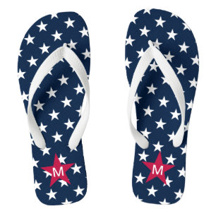 Trendy American Mit Monogramm Navy Stars Flip Flop