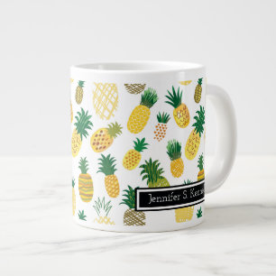 Trendy-Ananas-Muster  Name hinzufügen Jumbo-Tasse