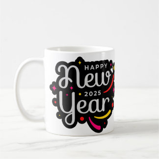 Trendy and Festive 2025 Happy New Year Design Kaffeetasse
