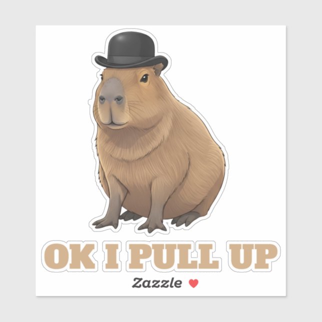 Trendy and funny Capybara meme design Aufkleber (Blatt)