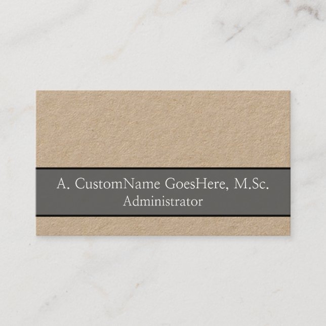 Trendy and Sleek Administrator Business Card Visitenkarte (Vorderseite)