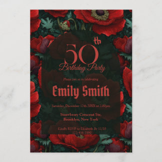 Trendy Anemones Aesthetic Women Birthday Einladung