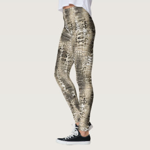 Trendy Animal Print Snakeskin Muster Leggings