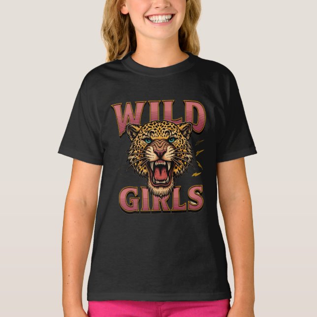 Trendy Animal Print Tee Wild Vibes Leopard Graphic (Vorderseite)