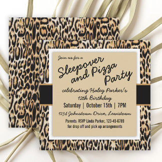 Trendy Animal Print Tween/Teen Geburtstagsparty Einladung