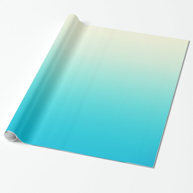 Trendy Aqua aquamarin zu Vintager weißer Ombre Geschenkpapier (Ungerollt)