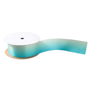 Trendy Aqua aquamarin zu Vintager weißer Ombre Satinband