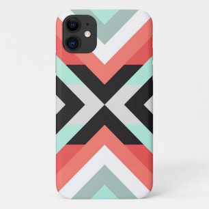 Trendy Aqua Coral Geometric Color Block Design Case-Mate iPhone Hülle