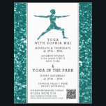 Trendy Aqua Glitzer Effect Yoga Class Werbung Flyer<br><div class="desc">Trendy Aqua Glitzer Effekt Yoga Class Werbung Flyer durch den Business Card Store.</div>