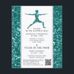 Trendy Aqua Glitzer Effect Yoga Class Werbung Flyer<br><div class="desc">Trendy Aqua Glitzer Effekt Yoga Class Werbung Flyer durch den Business Card Store.</div>