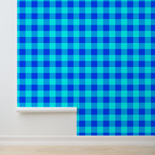 Trendy Aqua Light Sky Blue Kariert Tapete