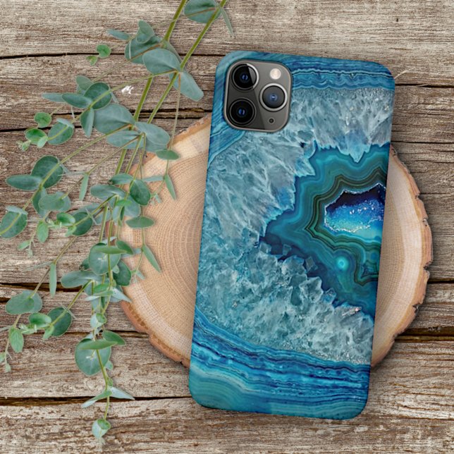 Trendy Aquamarin Blue Aqua Türkis Geode Rock Muste iPhone Hülle (Von Creator hochgeladen)