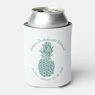 Trendy Aquamarin Glitzer Ananas Junggeselinnen-Abs Dosenkühler