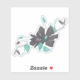 Trendy Aquamarin Gray Watercolor Weinkeller Aufkleber