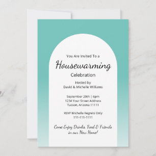 Trendy Aquamarin Simple Housewarming Party Neue Zu Einladung