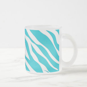 Trendy Aquamarine Zebra Streifen Wild Animal Print Mattglastasse