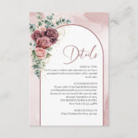 Trendy arch burgundy und Blumendetails - Karte