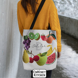 Trendy Artistic Rainbow Crochet FruchtCollage