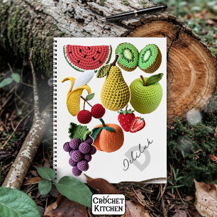 Trendy Artistic Rainbow Crochet FruchtCollage Notizbuch