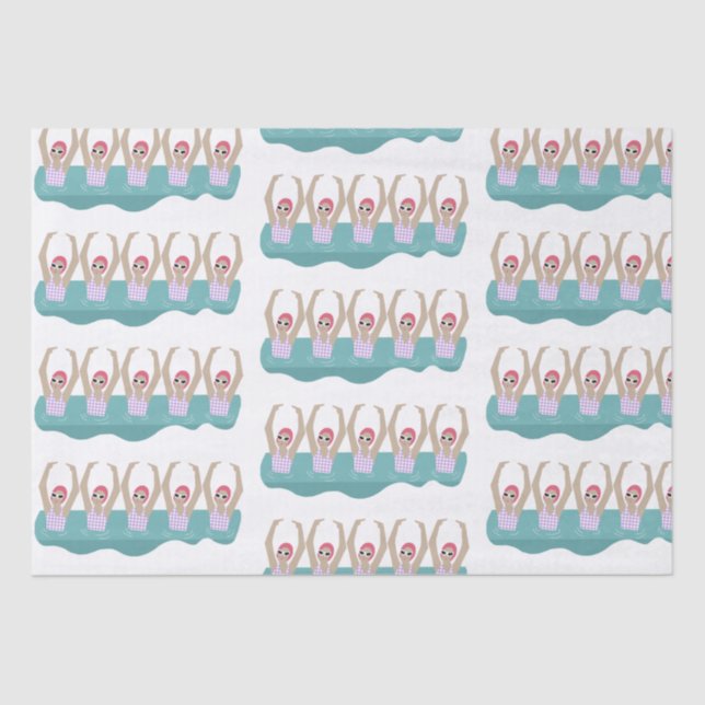 Trendy Artistic Swimmer | Künstlerisches Schwimmge Seidenpapier (Vorderseite)