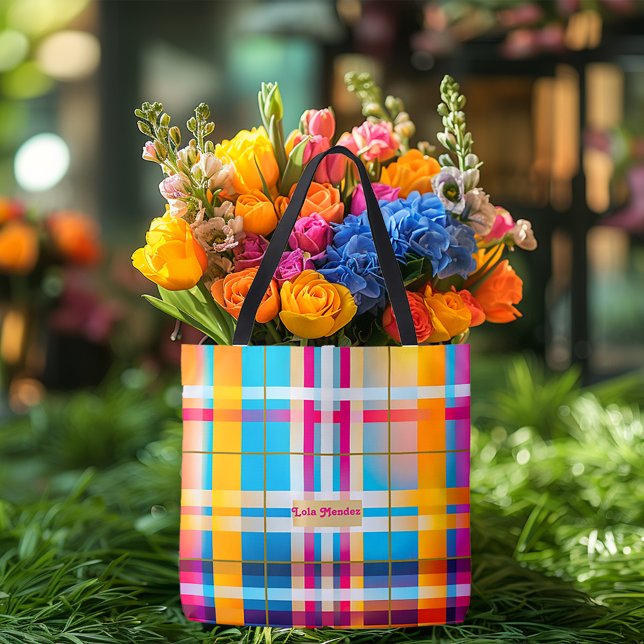 Trendy Atemberaubend Multi-Color Kariert Summer We (Beautiful Summer/Spring Wexford Tote Bag)