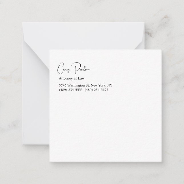 Trendy Attorney at Law Unique Special Mitteilungskarte (Vorderseite)