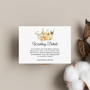 Trendy Autumn Wassercolor Pumpkin & Blume Begleitkarte