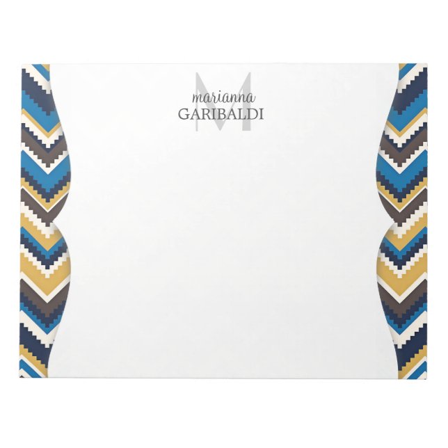 Trendy Aztec Print Personalisiert Notizblock (Vorderseite)