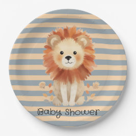 Trendy Baby Lion Stripes Boy Baby Dusche Pappteller