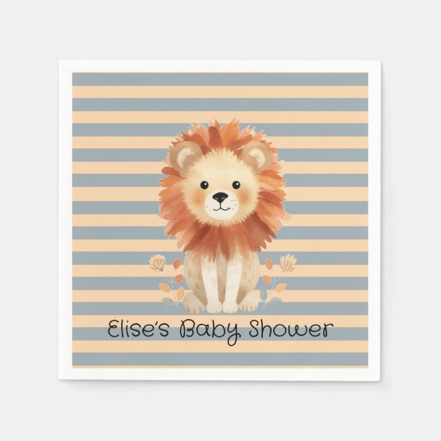 Trendy Baby Lion Stripes Boy Baby Dusche Serviette (Vorderseite)