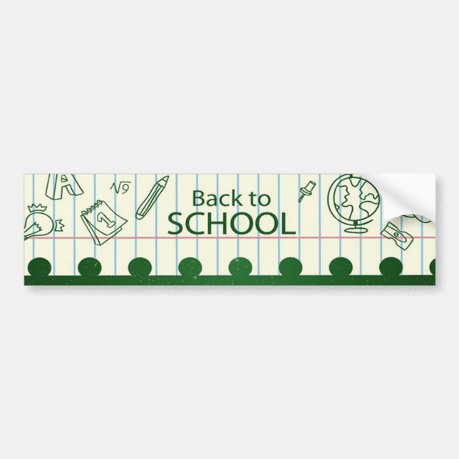 Trendy Back to School Green Autoaufkleber (Vorne)