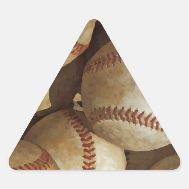 Trendy Baseball Artwork Dreieckiger Aufkleber (Vorderseite)