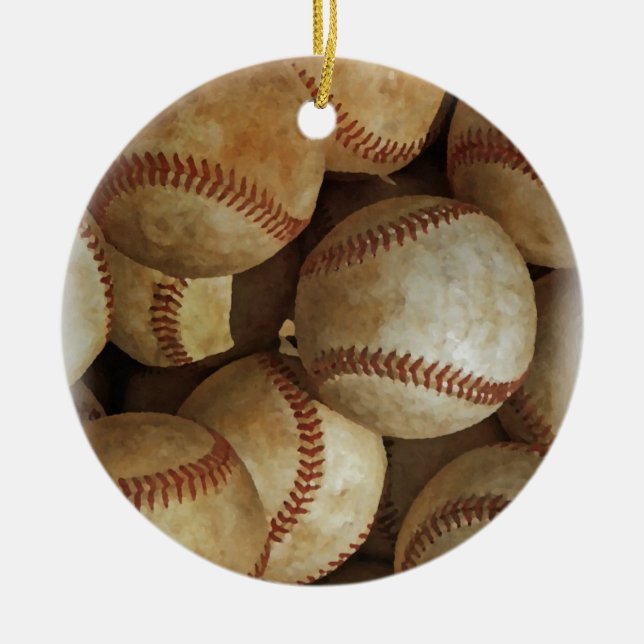Trendy Baseball Artwork Keramikornament (Vorne)