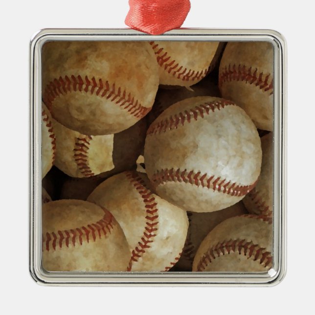 Trendy Baseball Artwork Ornament Aus Metall (Vorne)