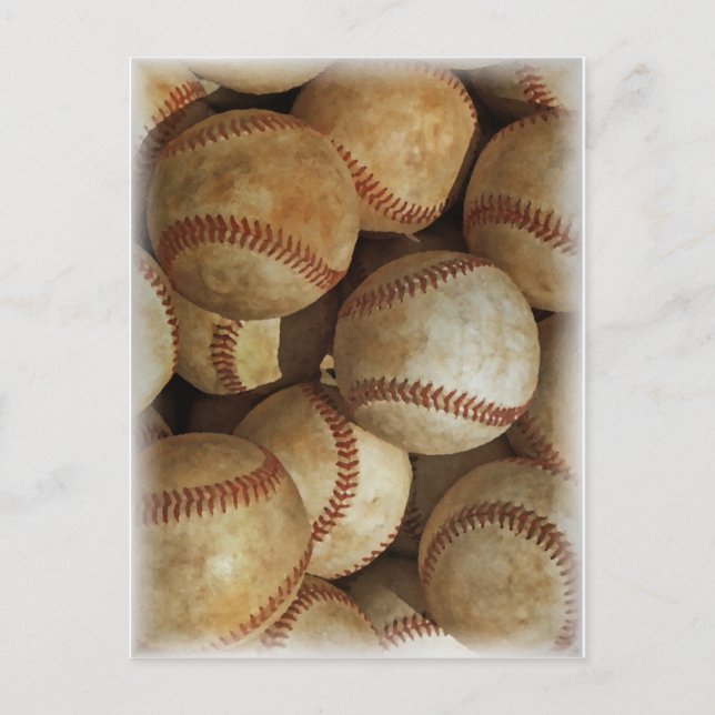 Trendy Baseball Artwork Postkarte (Vorderseite)