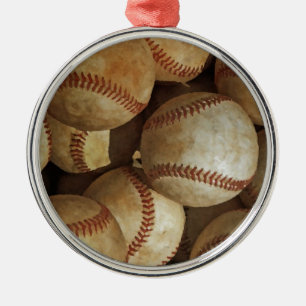 Trendy Baseball Artwork Silbernes Ornament