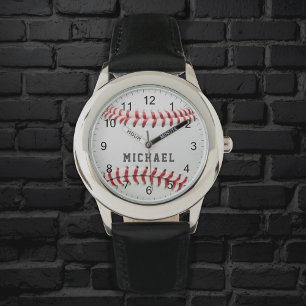 Trendy Baseball Personalisiert Name Kids Boys Armbanduhr